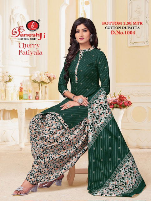 Cherry Patiyala Vol 4 By Ganeshji Indo Cotton Dress Material Wholesale Market In Surat